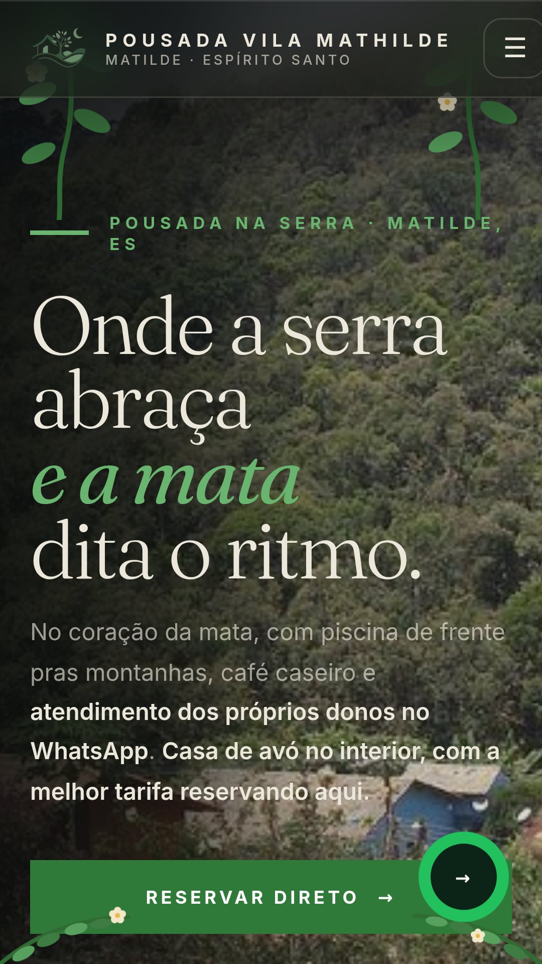Prévia do website Vila Mathilde no celular