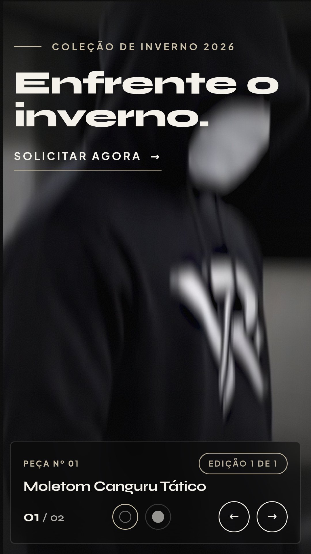 Prévia do website Voran Wear no celular